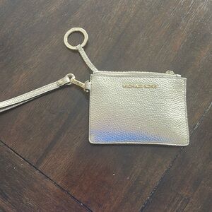 MICHAEL Kors Pebble Leather Metallic Gold Coin Purse